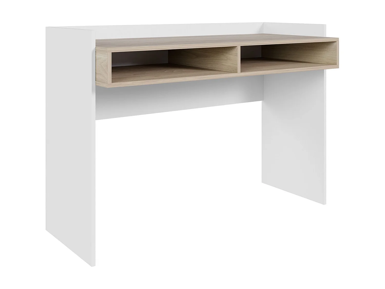 Selsey Tabise – Bureau met twee vakken – wit / notenlook – 120 × 53 cm – TABISE