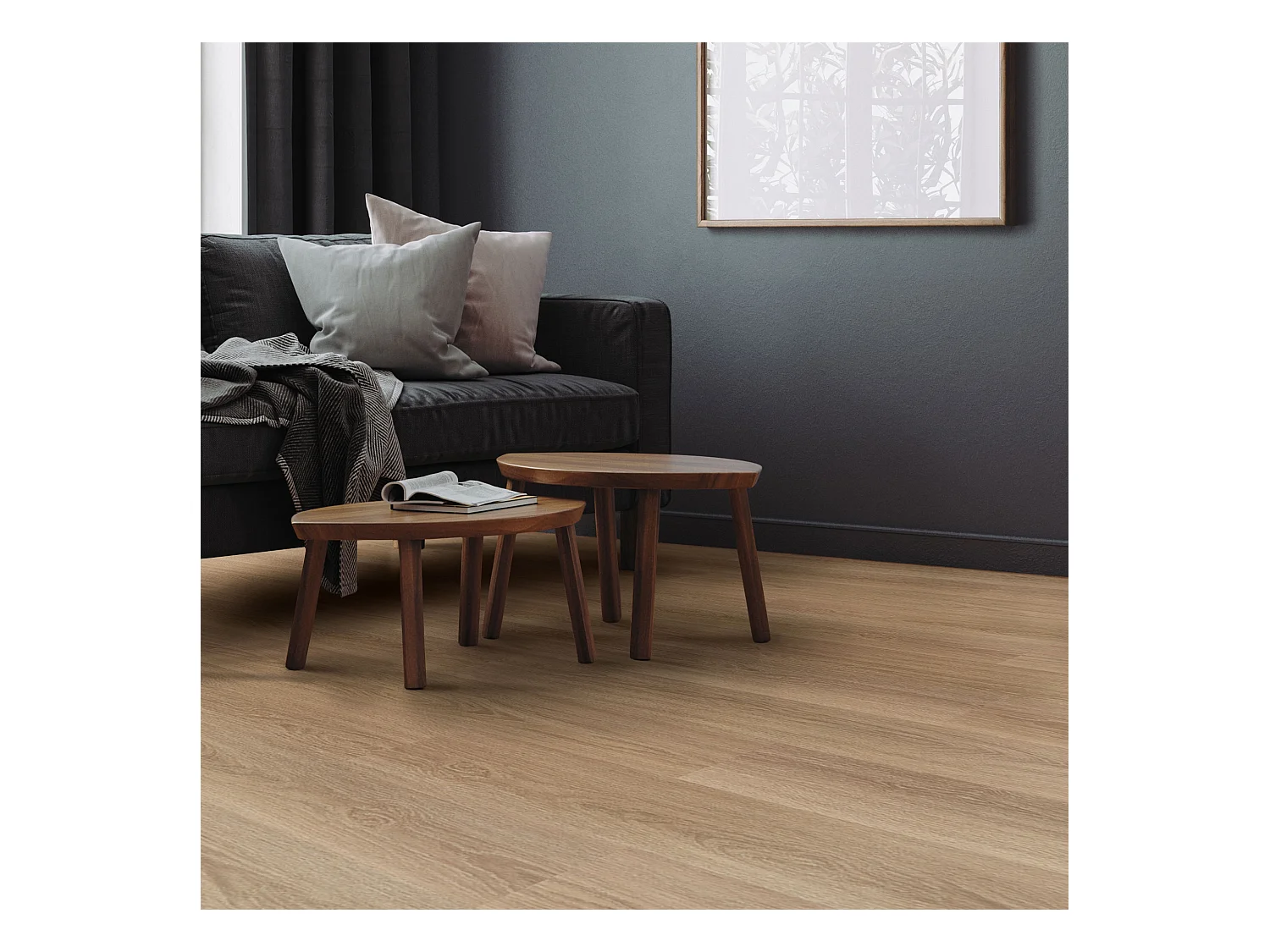 ML-Design Suelo vinílico de PVC 7,7m² color roble golden hour 35x planchas sistema de click 122x18 cm láminas grosor 4,2mm efecto madera impermeable