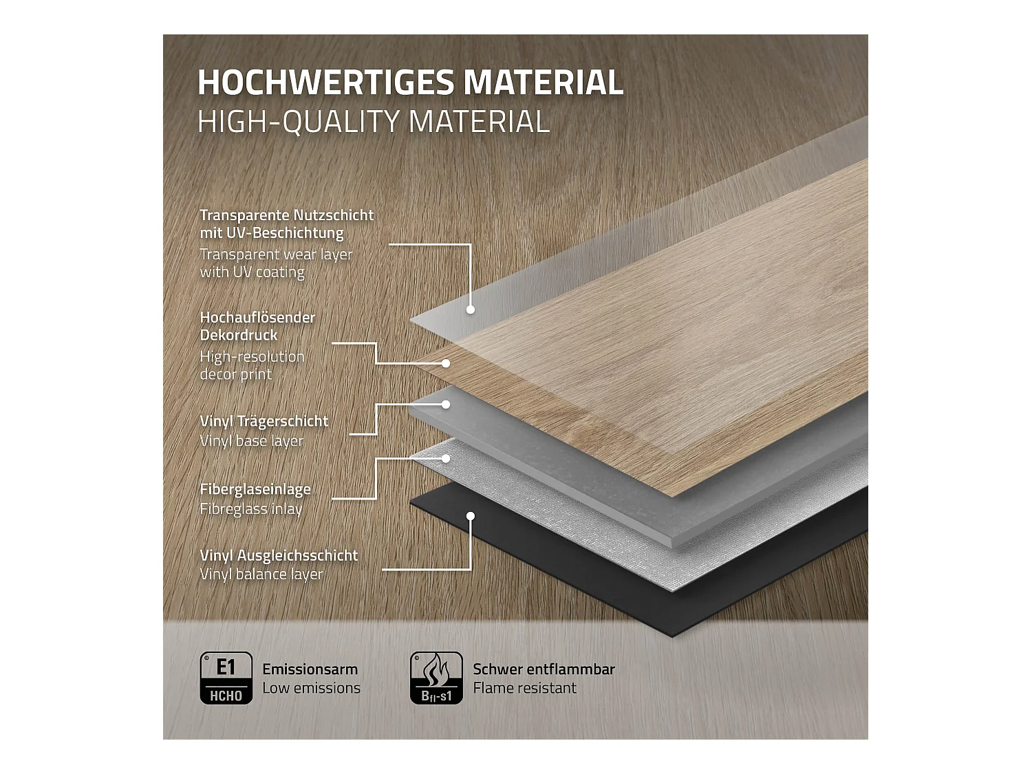 ML-Design Suelo vinílico de PVC 7,7m² color roble golden hour 35x planchas sistema de click 122x18 cm láminas grosor 4,2mm efecto madera impermeable