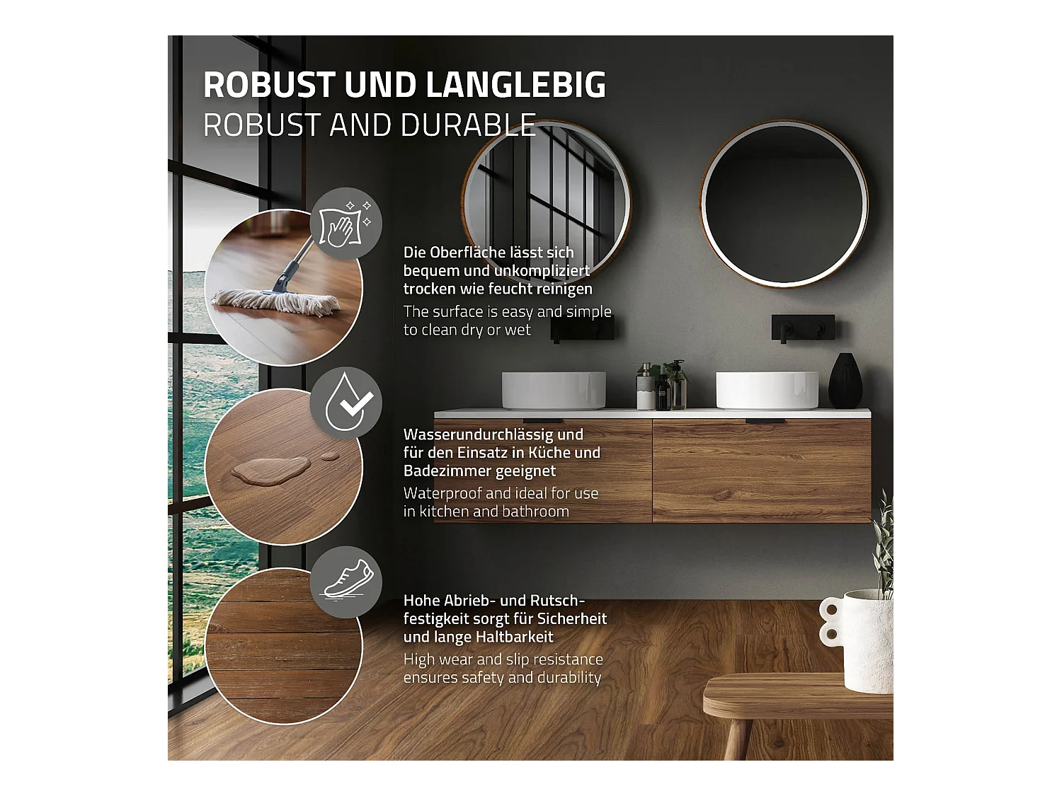 ML-Design Suelo vinílico de PVC 4,62m² madera marrón 21x planchas sistema de click 91,5x15,3cm láminas grosor 2 mm efecto madera antideslizante