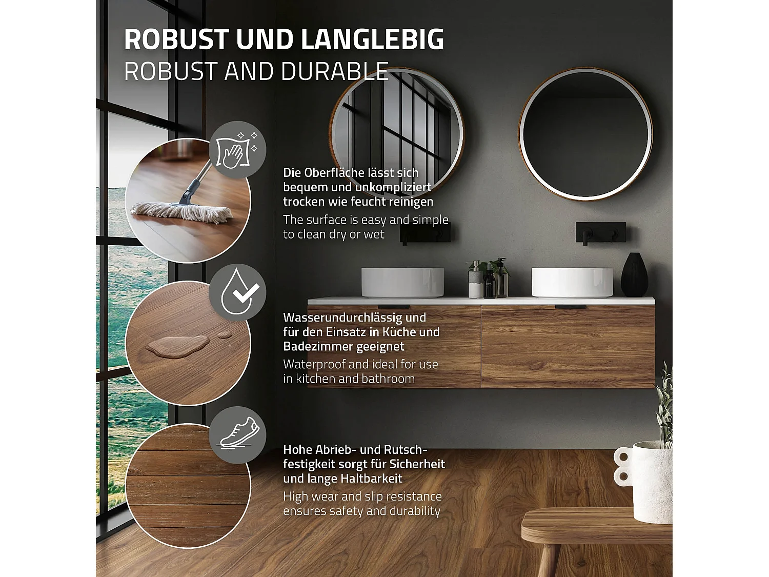 ML-Design Pavimento in PVC Deluxe 122x18cm 4,62m² marrone rovere 21 pezzi laminati ad incastro in vinile con aspetto legno pavimentazione impermeabile