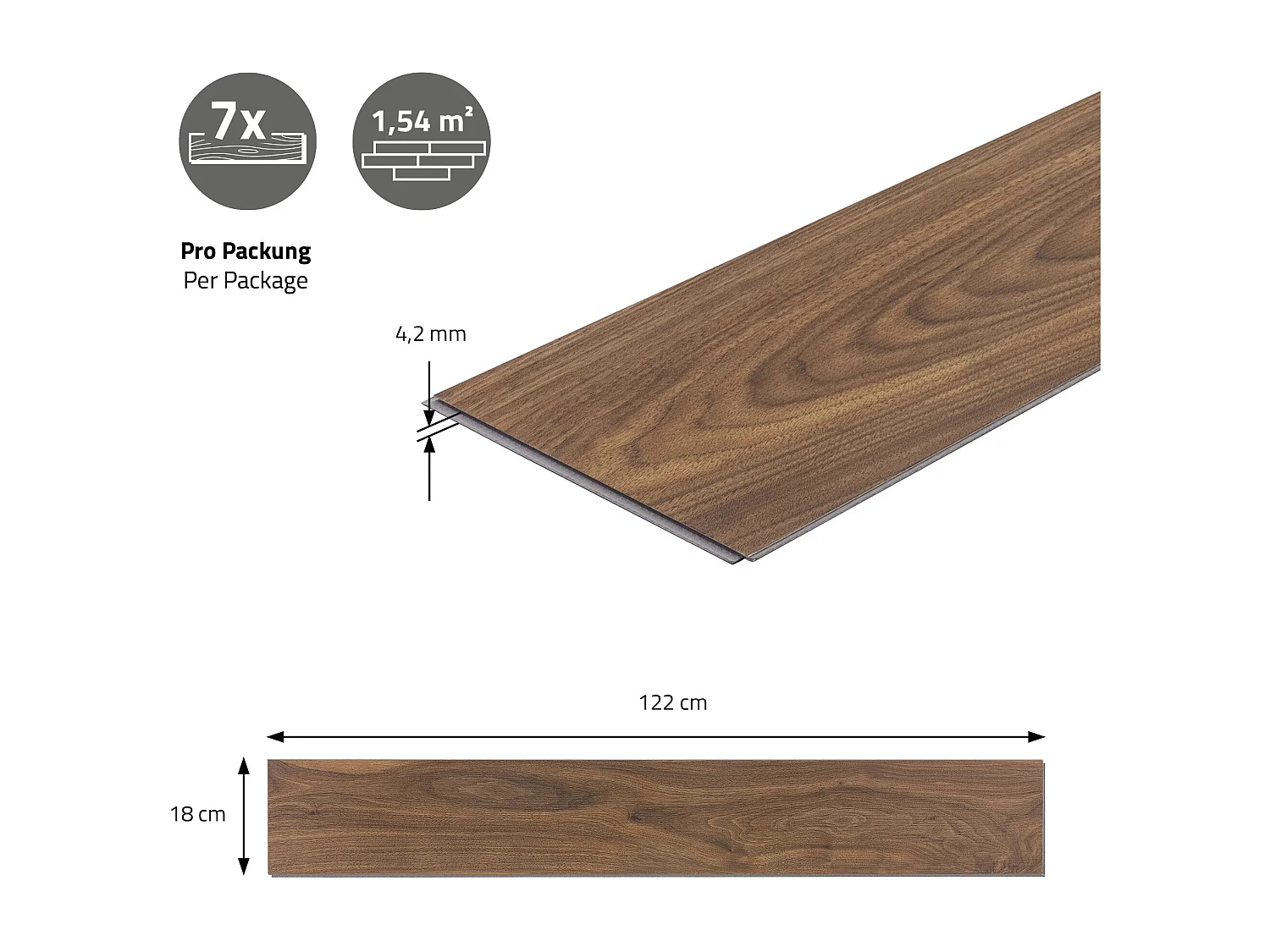 ML-Design Pavimento in PVC Deluxe 122x18cm 4,62m² marrone rovere 21 pezzi laminati ad incastro in vinile con aspetto legno pavimentazione impermeabile