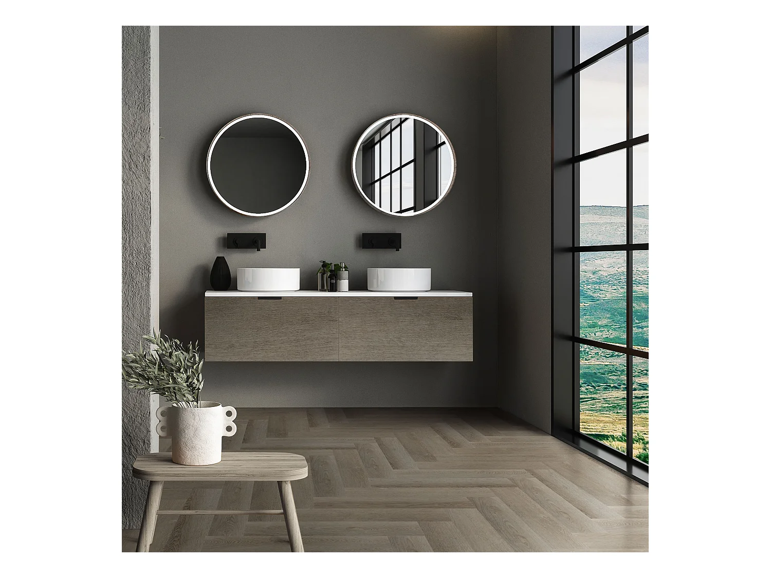 ML-Design Suelo vinílico de PVC 4.68m² color marrón roble oscuro 60 planchas sistema de click 61x12,8cm láminas grosor 4,2mm efecto madera