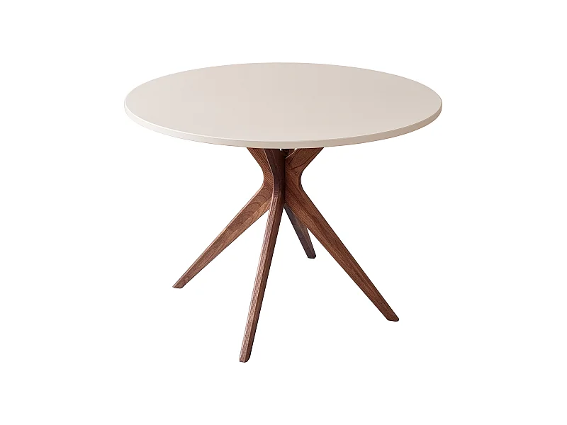 Runder Esstisch 100cm Jubi Bold Braun Beige Eichenbeinen