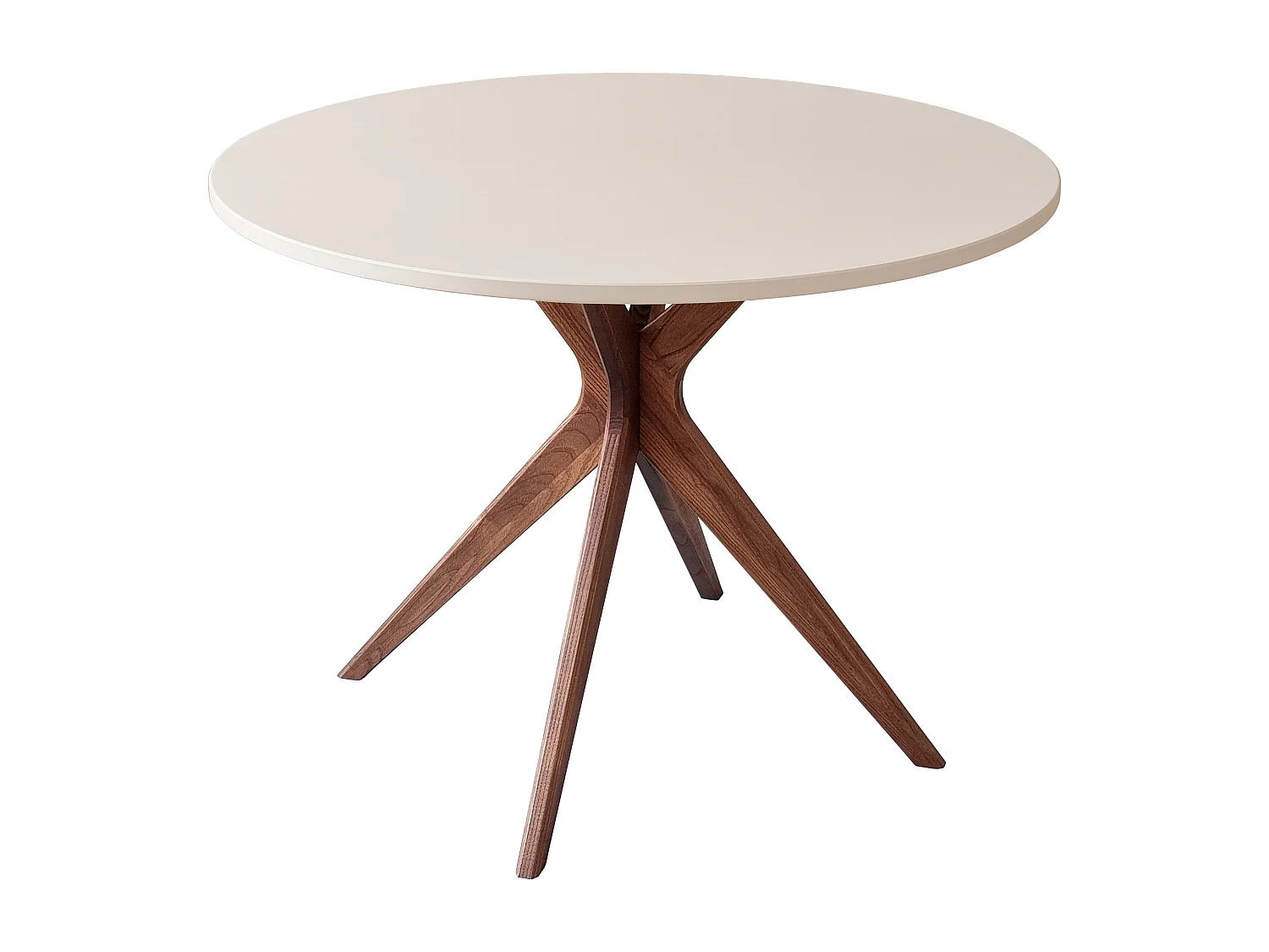 Table à manger ronde 100cm Jubi Bold Beige Brun Chêne