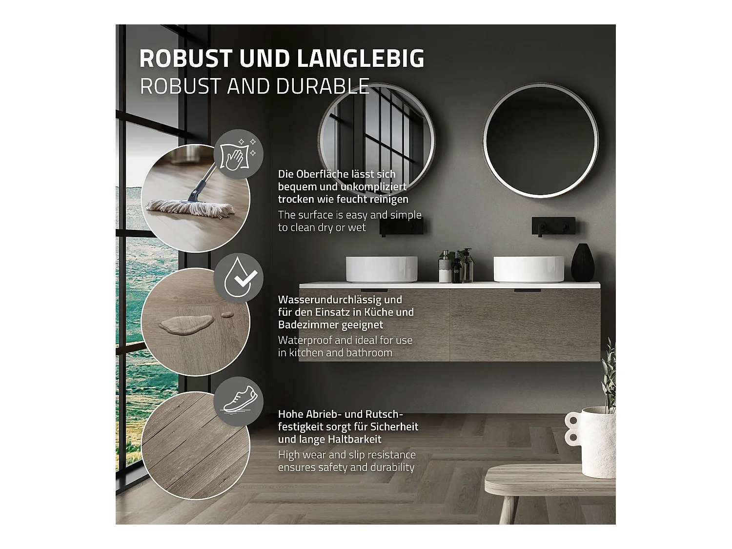 ML-Design Suelo vinílico de PVC 1.56m² marrón roble oscuro  20x planchas sistema de click 61x12,8cm láminas grosor 4,2mm efecto madera impermeable