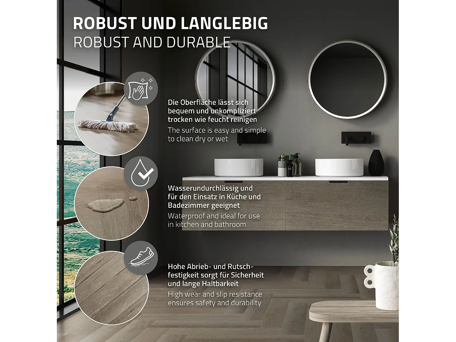 ML-Design Suelo vinílico de PVC 1.56m² marrón roble oscuro  20x planchas sistema de click 61x12,8cm láminas grosor 4,2mm efecto madera impermeable