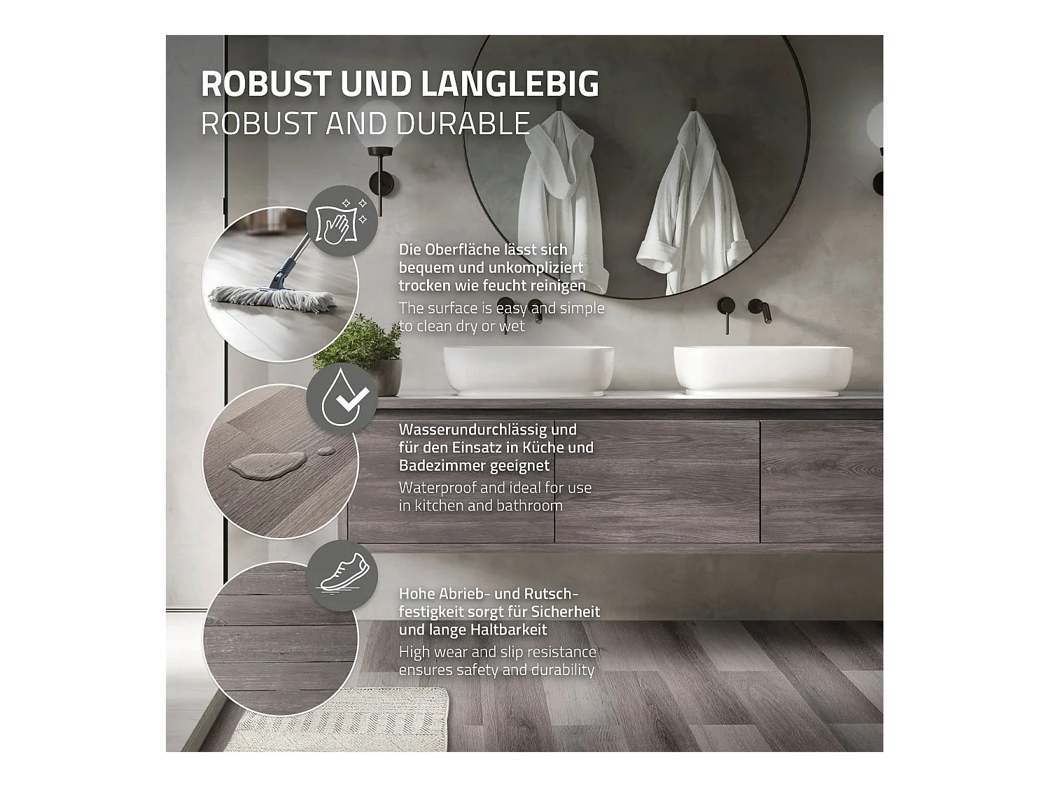 Revêtement de sol autocollant en PVC vinyle 6,69m²/48 planches 91,5 cm x 15,3 cm gris aspect de pin antidérapant résistant à l'eau l'abrasion