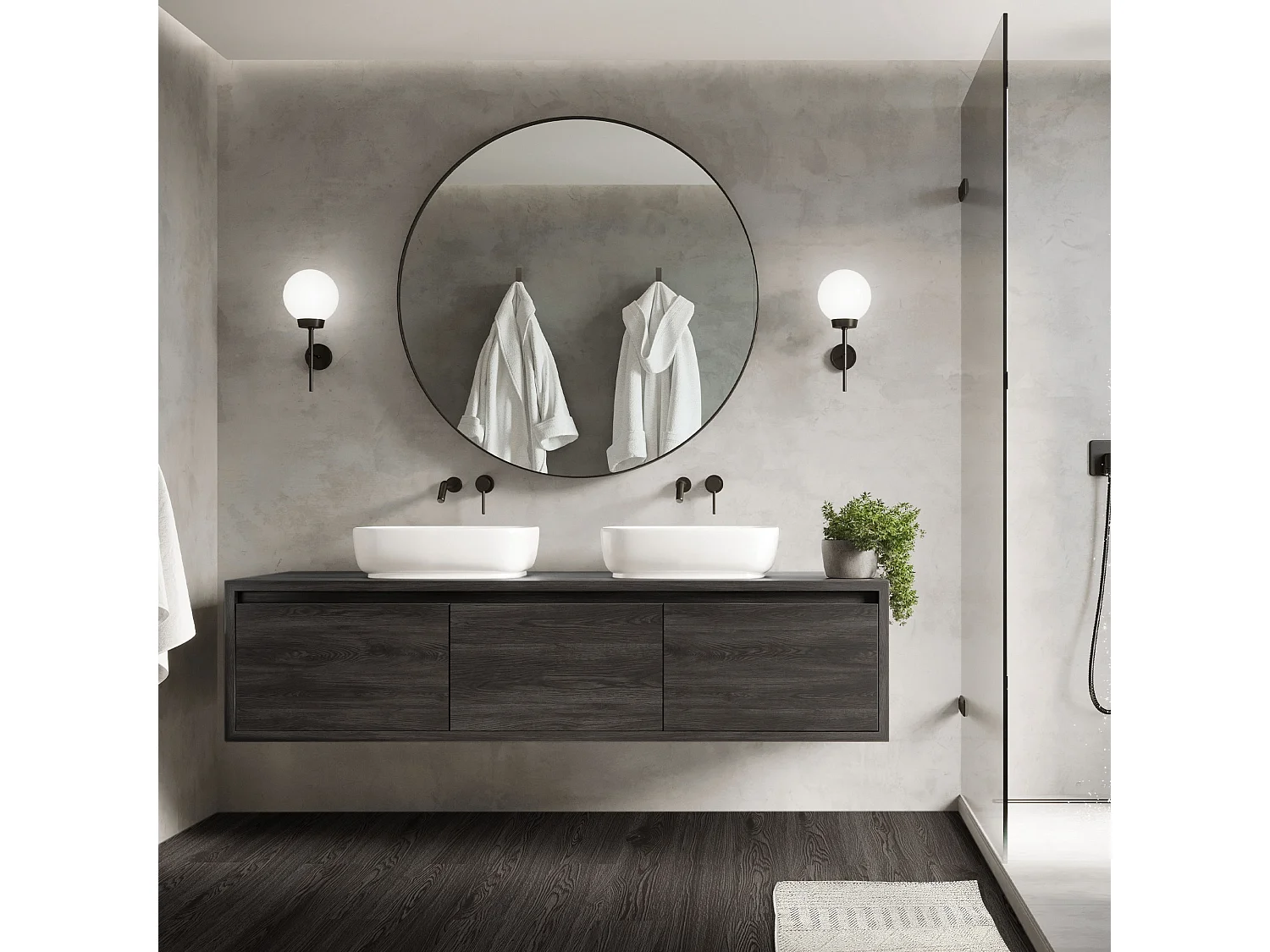 Pavimento in PVC 91,5x15,3 cm 8,92m² grigio scuro 64 listoni 2 mm pavimenti autoadesivi aspetto legno di rovere copripavimento impermeabile ML-Design