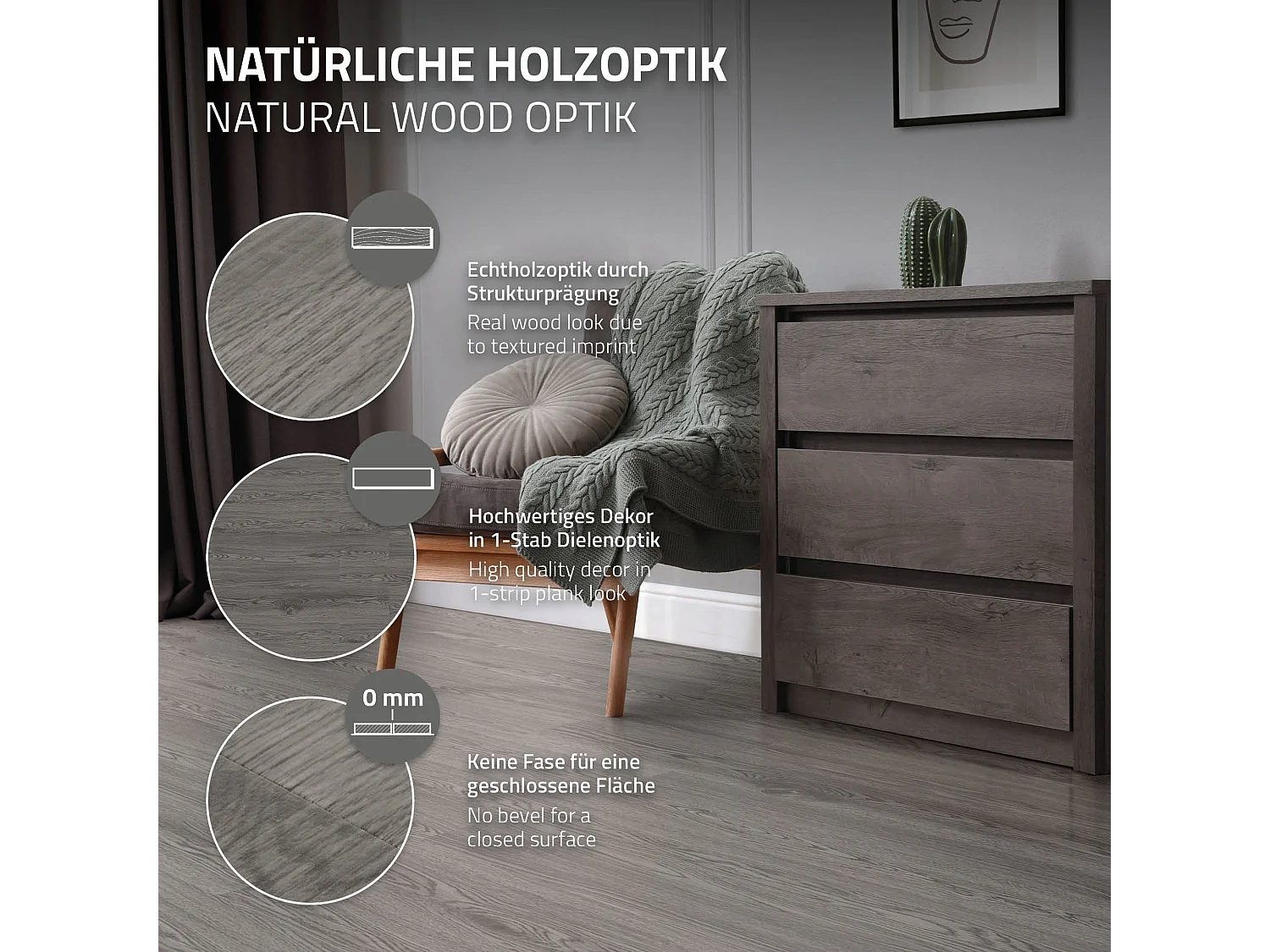 Pavimento in PVC 91,5x15,3cm 11,15 m² rovere grigio 80 pezzi vinile laminati pavimenti autoadesivi effetto legno copripavimento impermeabile ML-Design