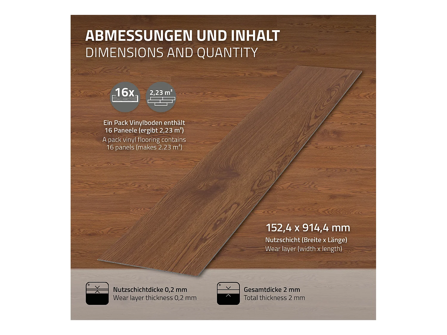 ML-Design Suelo vinílico de PVC 6,69m² color rojo - marrón planchas sistema autoadhesivo 91,5x15,3cm láminas grosor 2 mm efecto madera impermeable