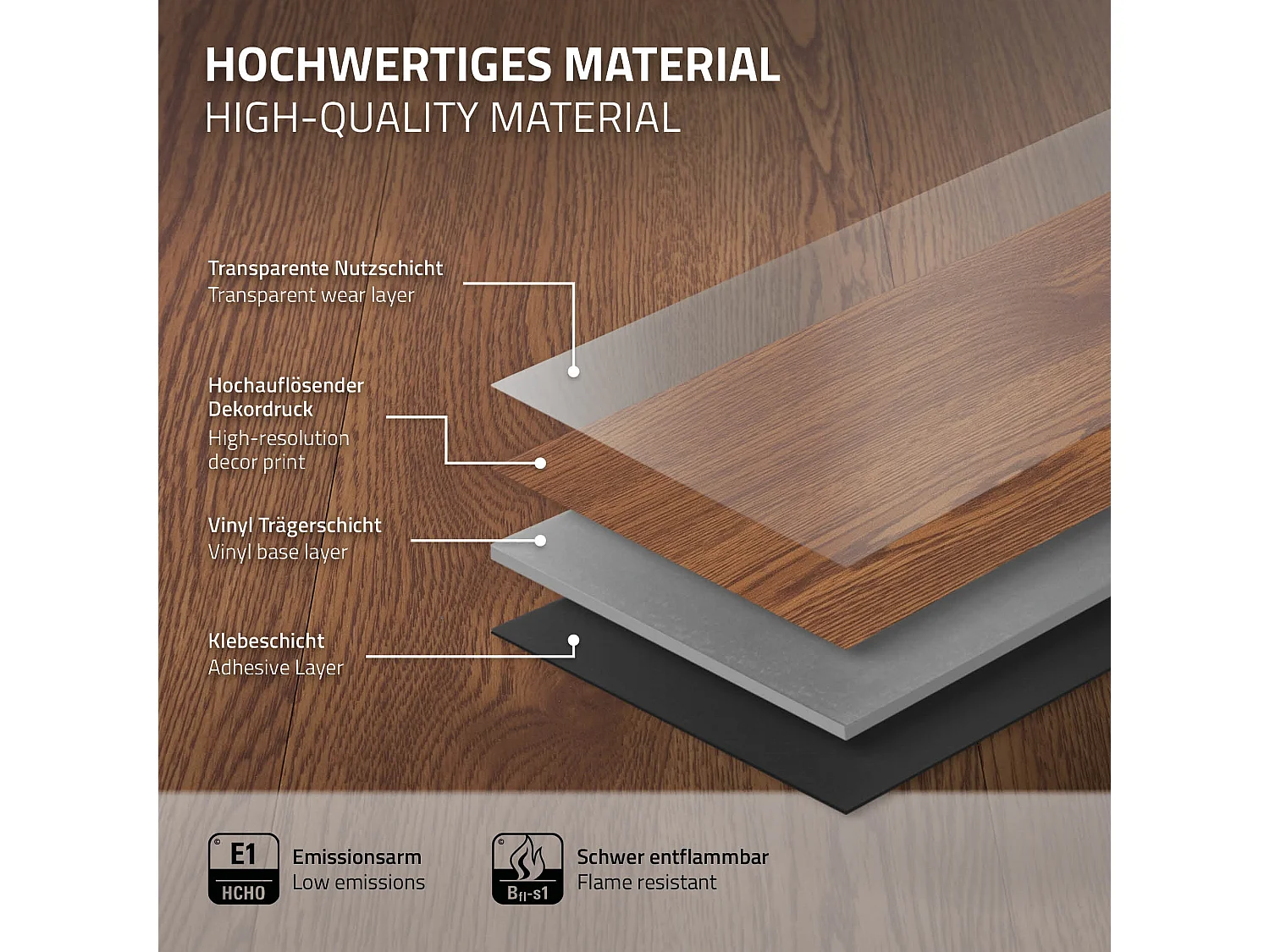 ML-Design Suelo vinílico de PVC 6,69m² color rojo - marrón planchas sistema autoadhesivo 91,5x15,3cm láminas grosor 2 mm efecto madera impermeable