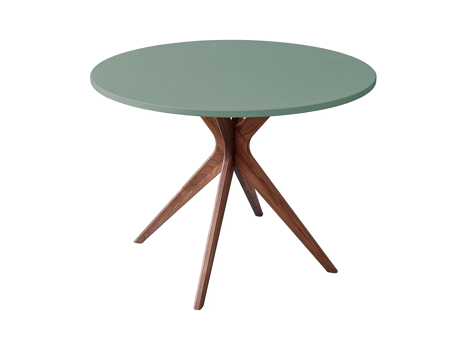 Tavolo da pranzo rotondo 100cm Jubi Bold Verde Salvia con gambe in rovere