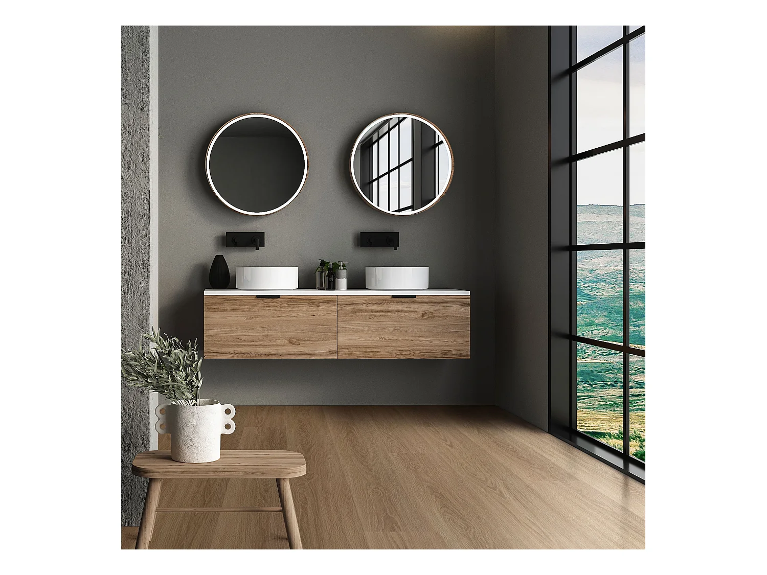 ML-Design Suelo vinílico de PVC 3,08m² color roble golden hour 14x planchas sistema de click 122x18 cm láminas grosor 4,2mm efecto madera impermeabl