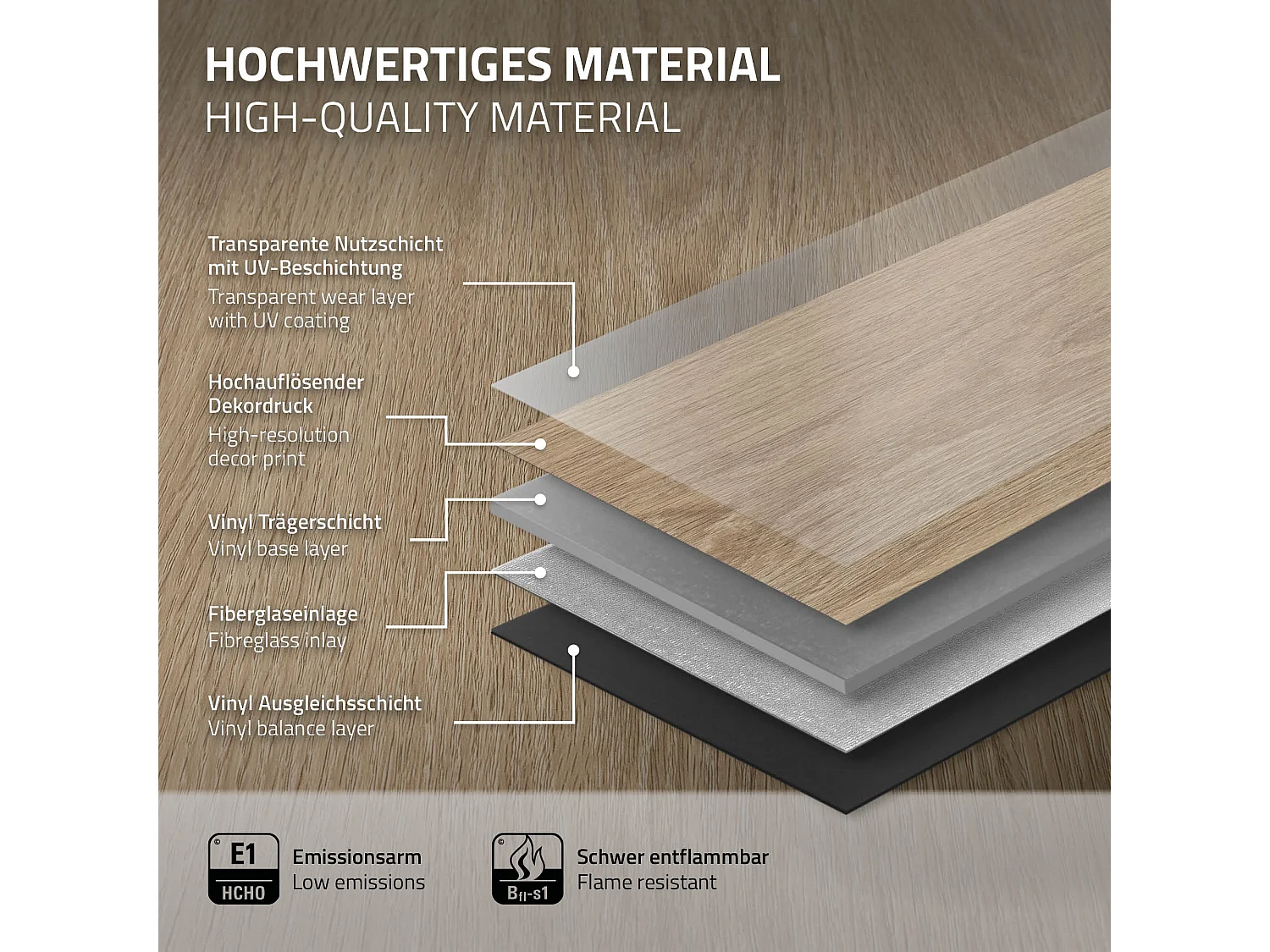 Pavimento in PVC Deluxe 122x18cm 3,08m² marrone rovere golden hour 14 doghe ad incastro in vinile aspetto legno copripavimento impermeabile ML-Design