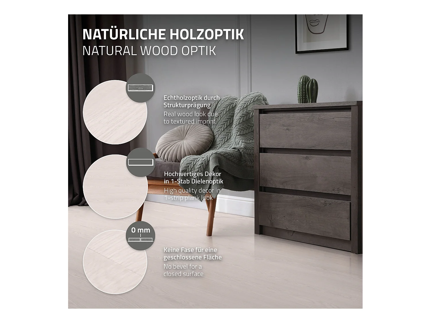 Revêtement de sol autocollant en PVC vinyle 2,23m²/16 planches 91,5 cm x 15,3 cm blanc aspect chêne antidérapant résistant à l'eau et l'abrasion