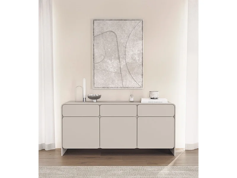 Dressoir met 3 deuren en 3 lades – kasjmiergrijs – 156 cm – LUMMO