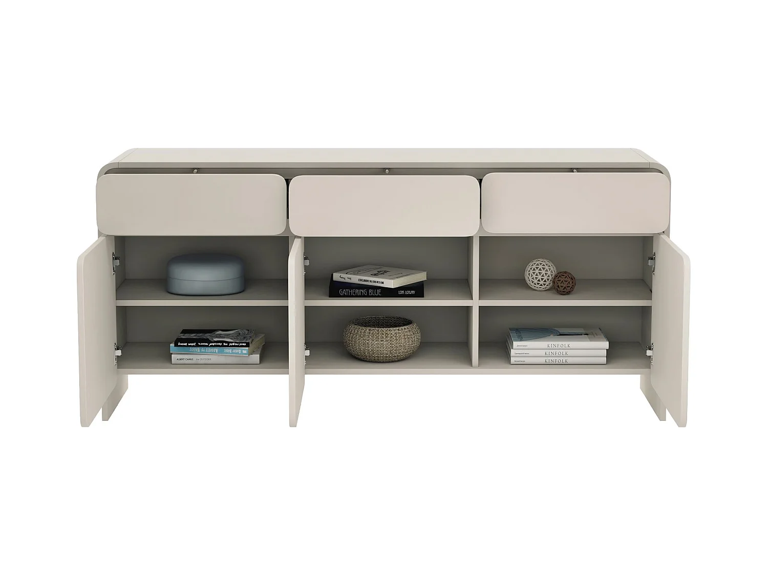 Sideboard 3-türig mit 3 Schubladen – Kaschmirgrau – 156 cm – LUMMO