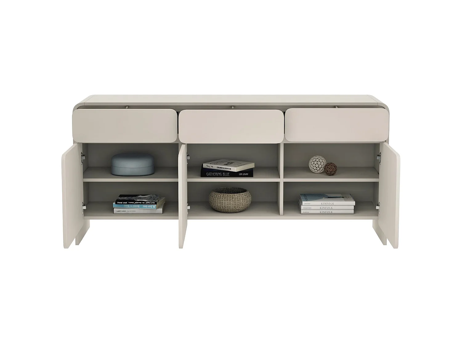 Buffet 3 portes et 3 tiroirs – gris cachemire – 156 cm – LUMMO