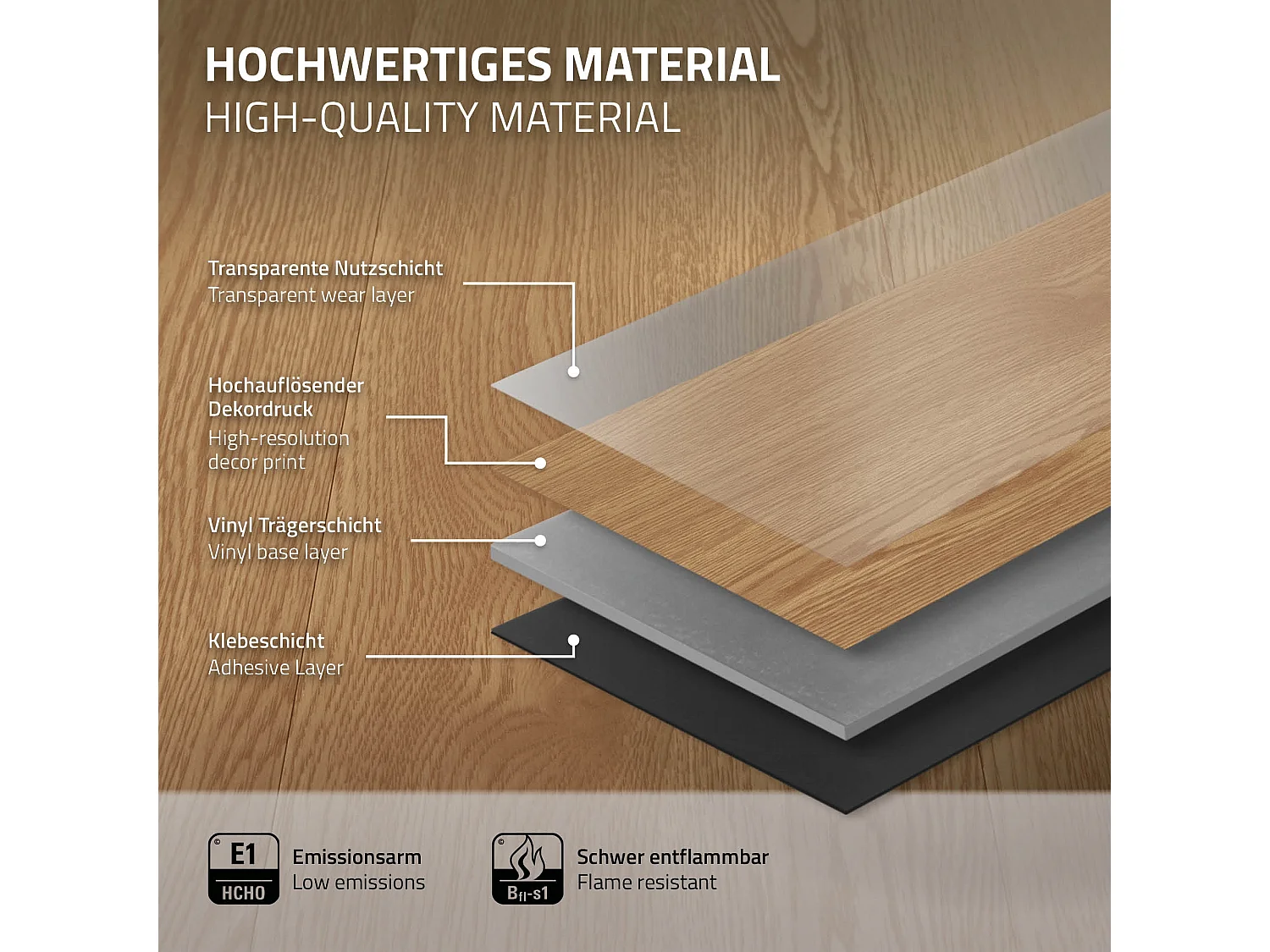 ML-Design Suelo vinílico de PVC 6,69m² color roble marrón planchas sistema autoadhesivo 91,5x15,3cm láminas grosor 2 mm efecto madera impermeable