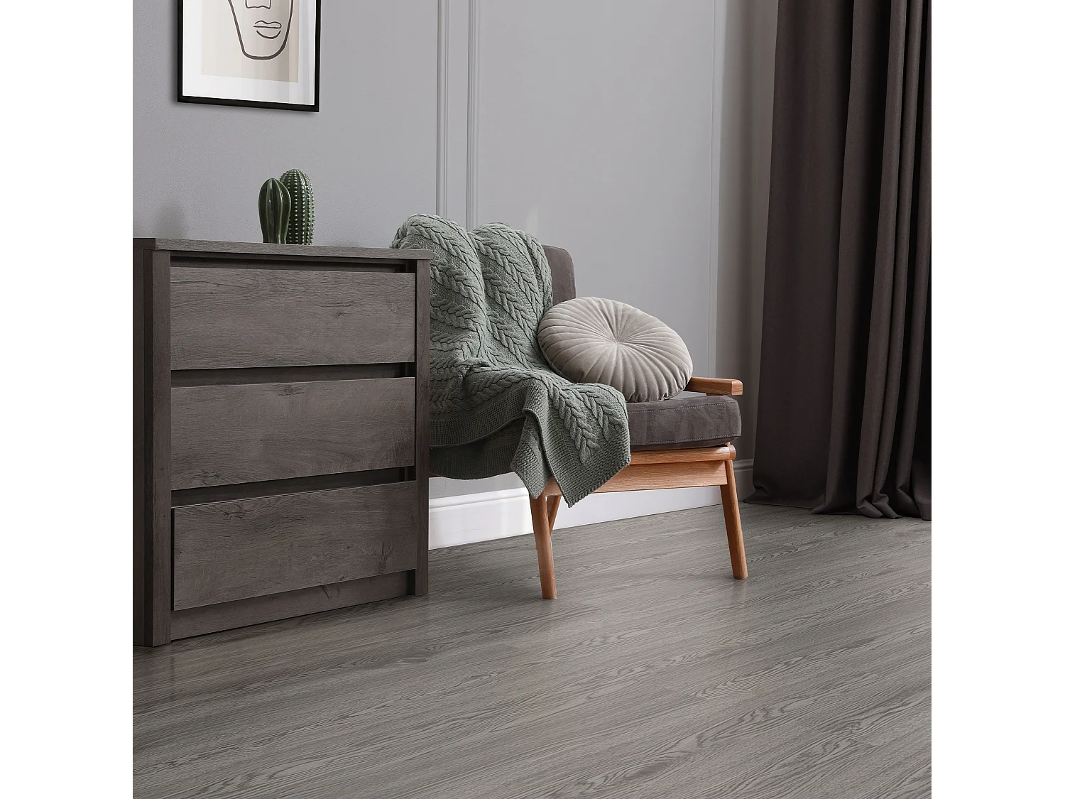 Pavimento in PVC 91,5x15,3 cm 8,92 m² rovere grigio 64 pezzi vinile laminati pavimenti autoadesivi effetto legno copripavimento impermeabile ML-Design