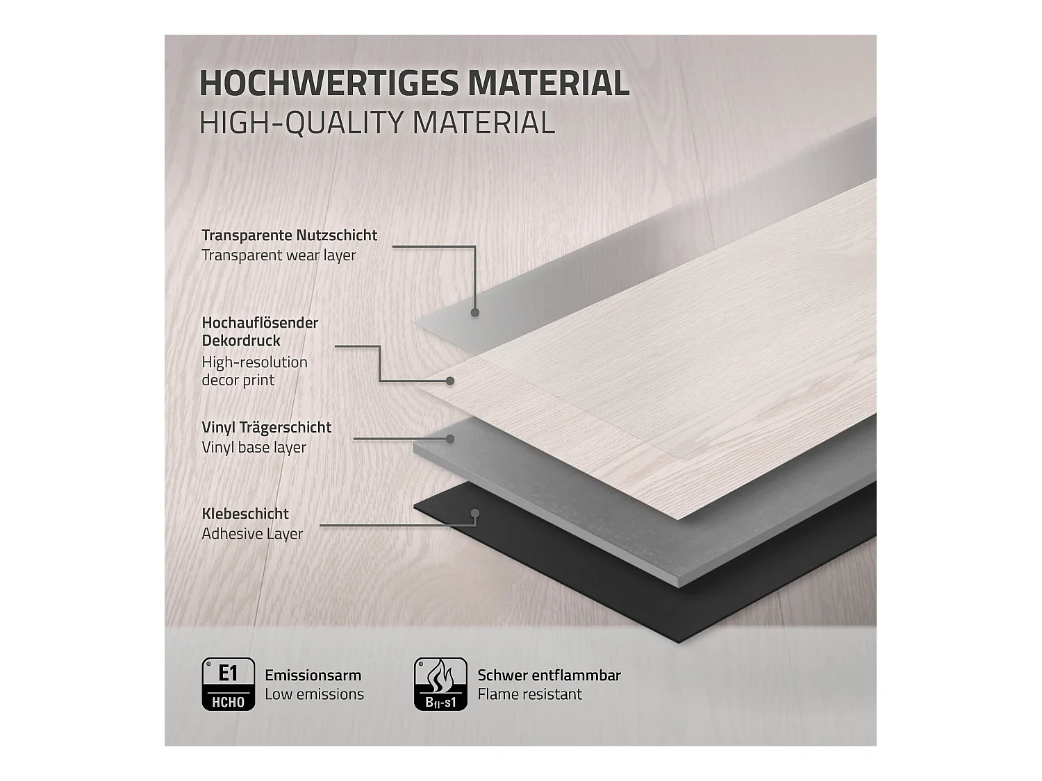 Revêtement de sol autocollant en PVC vinyle 8,92m²/64 planches 91,5 cm x 15,3 cm blanc aspect chêne antidérapant résistant à l'eau l'abrasion