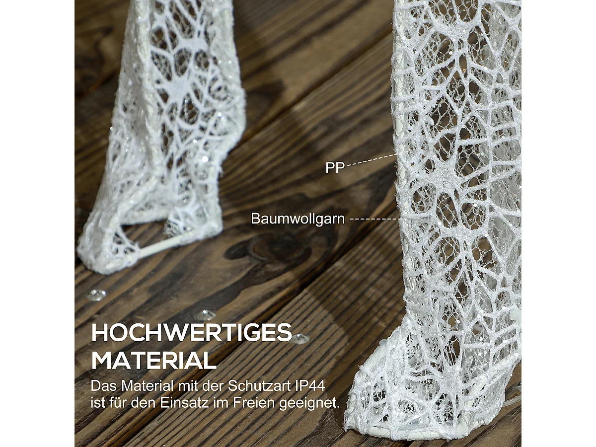 Weihnachtsbeleuchtung LED Rentier und Schlitten Weihnachtsdeko mit 170 Lichtern Weihnachtshirsch Weiß