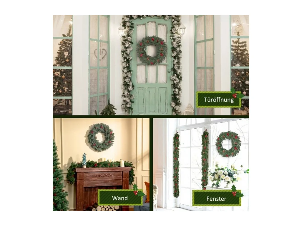 Weihnachtskranz Türkranz mit Aufhängeöse Ø60 cm, Wreath Weihnachten für festliche Dekoration