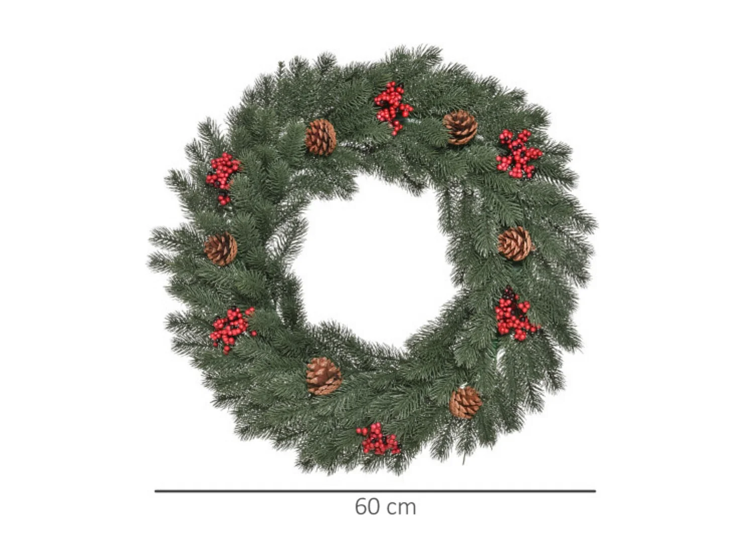 Weihnachtskranz Türkranz mit Aufhängeöse Ø60 cm, Wreath Weihnachten für festliche Dekoration