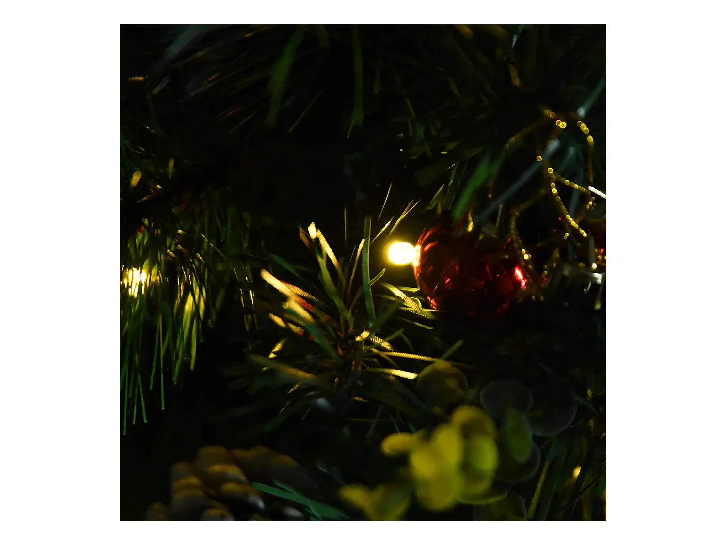 2-er Set Weihnachtsbäume, Künstlicher Mini-Christbaum mit LED-Lichtern,Ø33 x 75 cm, Grün