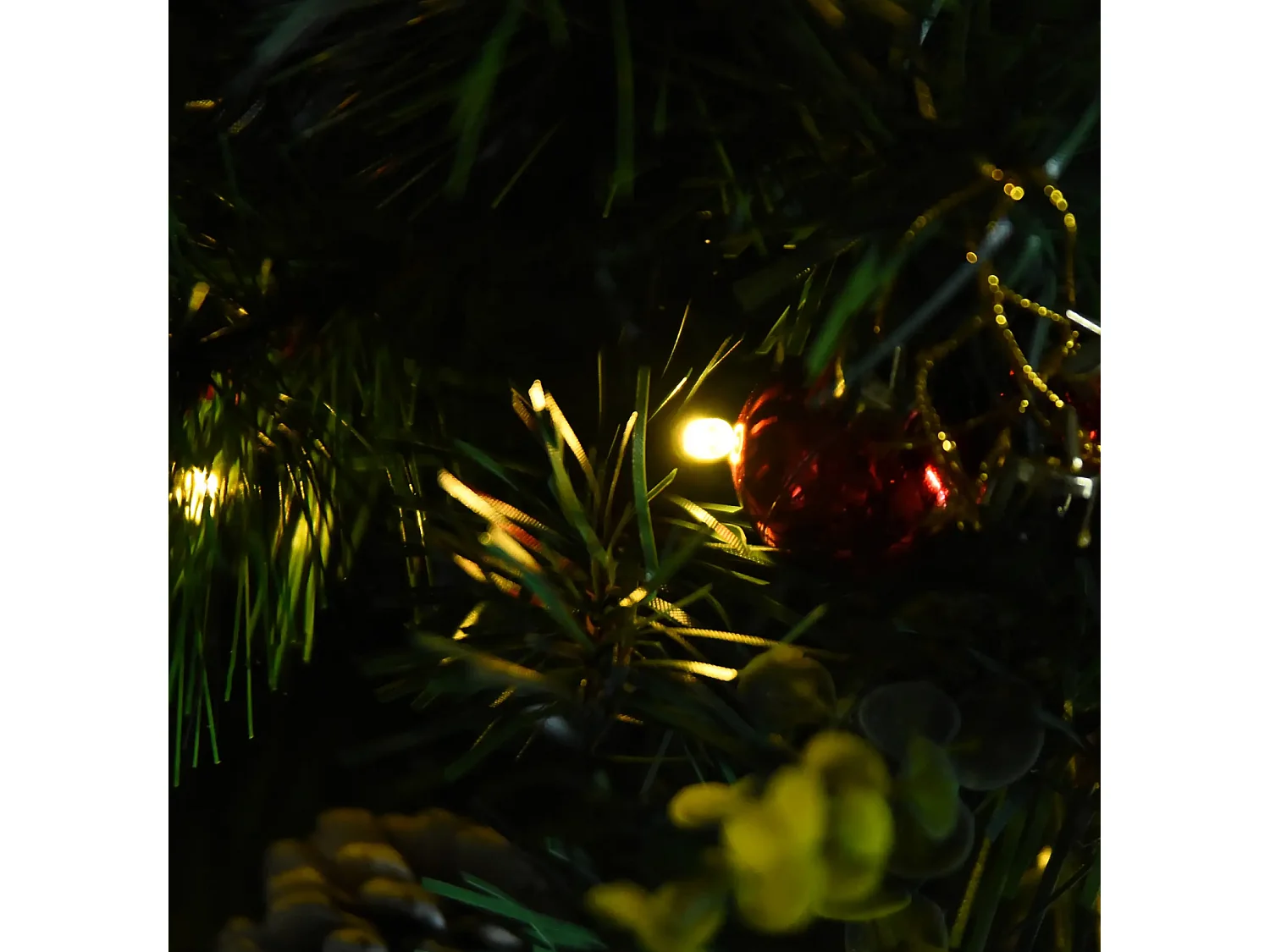 2-er Set Weihnachtsbäume, Künstlicher Mini-Christbaum mit LED-Lichtern,Ø33 x 75 cm, Grün