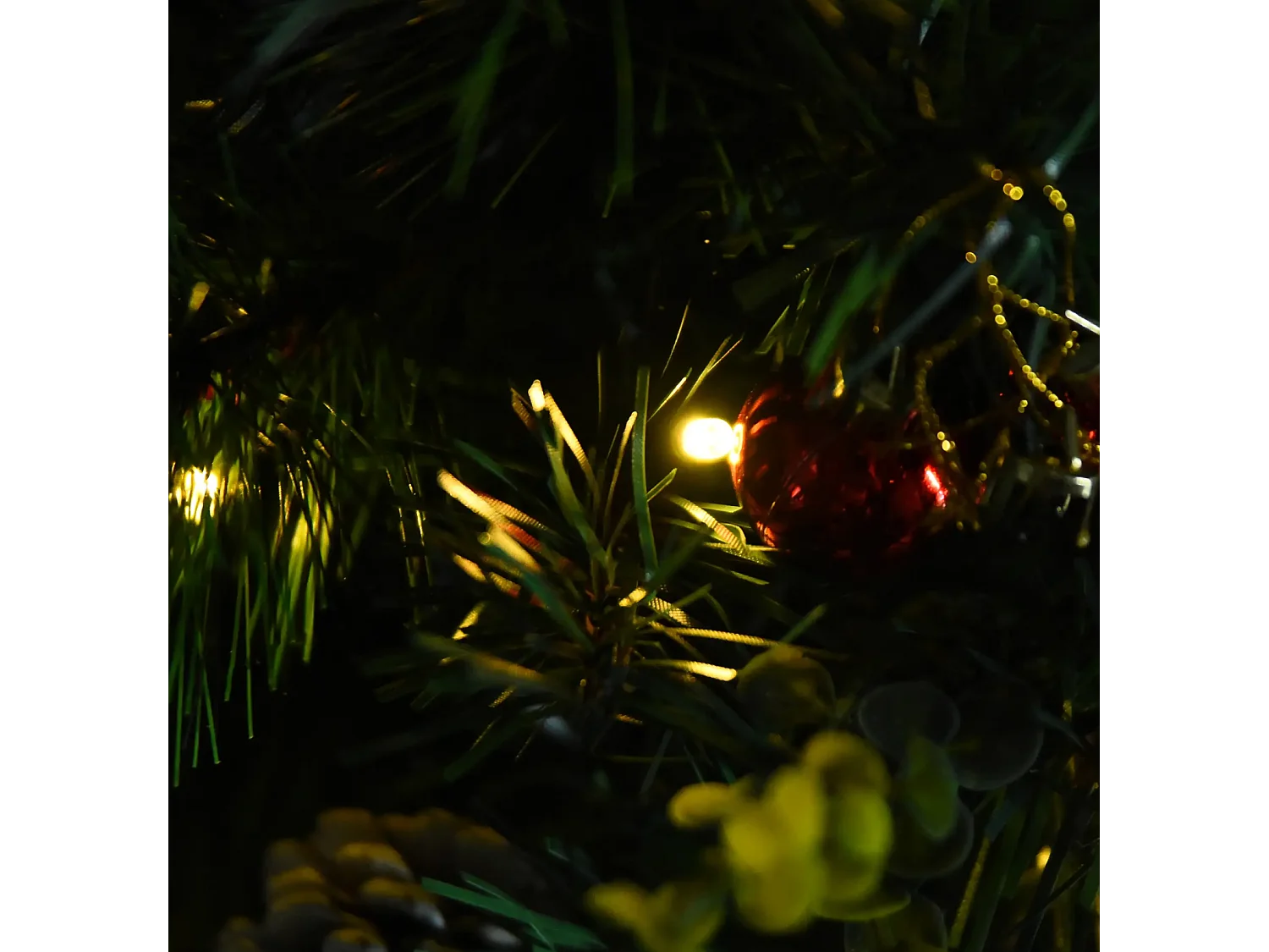 2-er Set Weihnachtsbäume, Künstlicher Mini-Christbaum mit LED-Lichtern,Ø33 x 75 cm, Grün