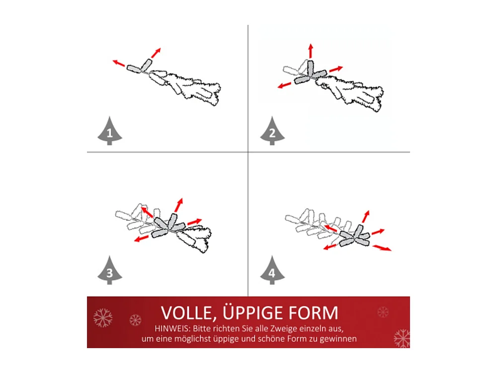 Weihnachtsbaum klein, Mini Christbaum, Kugeln & LED-Lichtern, Tischdeko ∅40 x 60 cm