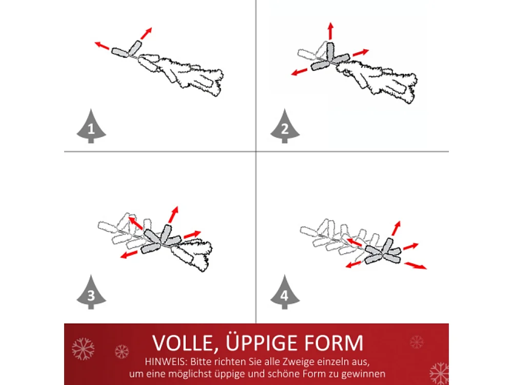 Weihnachtsbaum klein, Mini Christbaum, Kugeln & LED-Lichtern, Tischdeko ∅40 x 60 cm