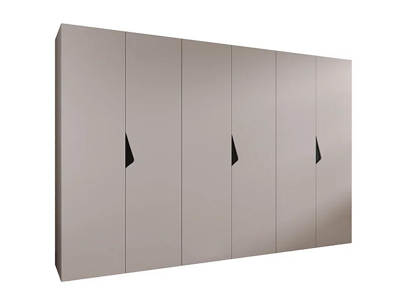 Armoire à portes battantes Sandi 1 300 (100x3) / 202 / 52 (Cachemire + poignées: Noir)