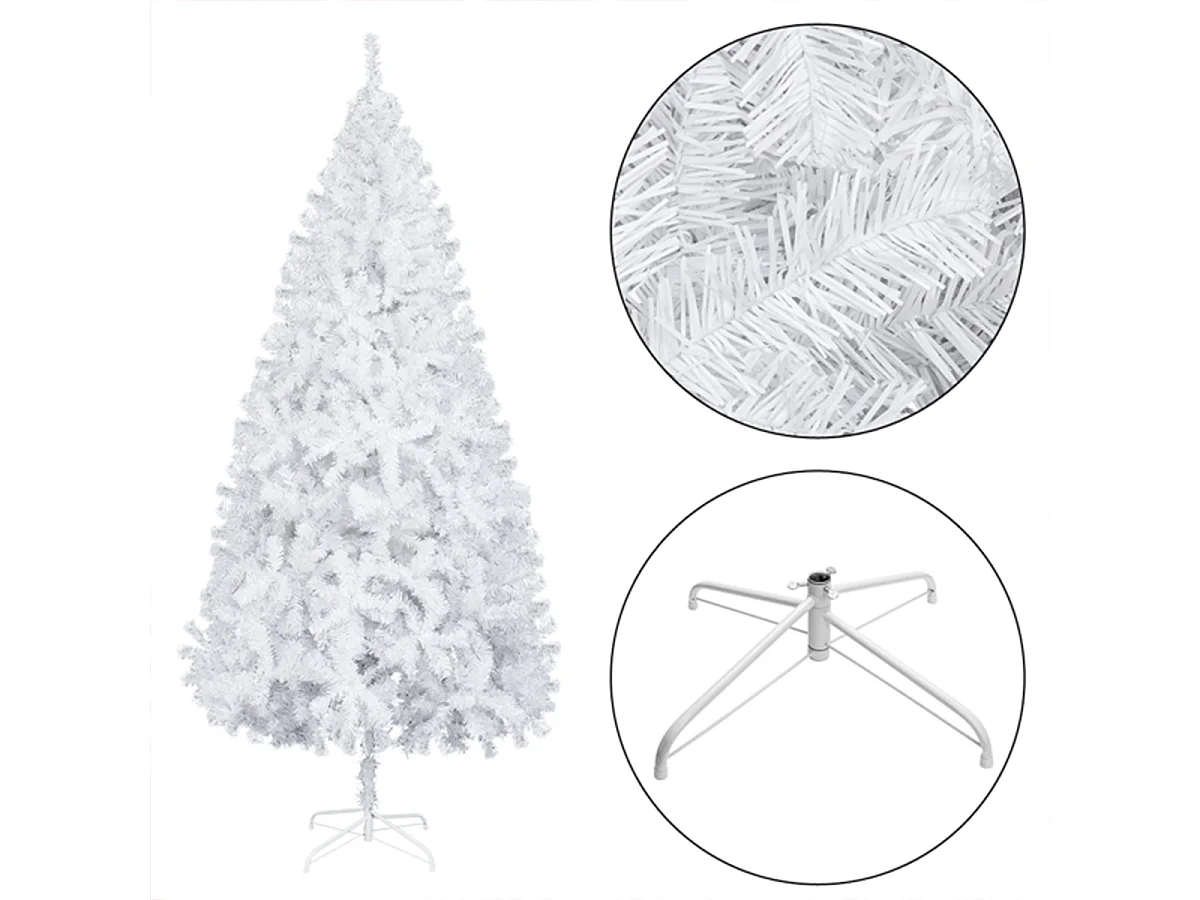 Weihnachtsbaum mit 350 Zweigspitzen und stabilem Metallständer Künstlichen Weihnachten Tannenbaum 5 FT Weiß