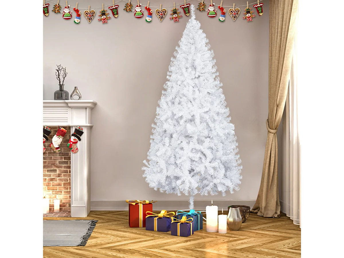 Weihnachtsbaum mit 350 Zweigspitzen und stabilem Metallständer Künstlichen Weihnachten Tannenbaum 5 FT Weiß
