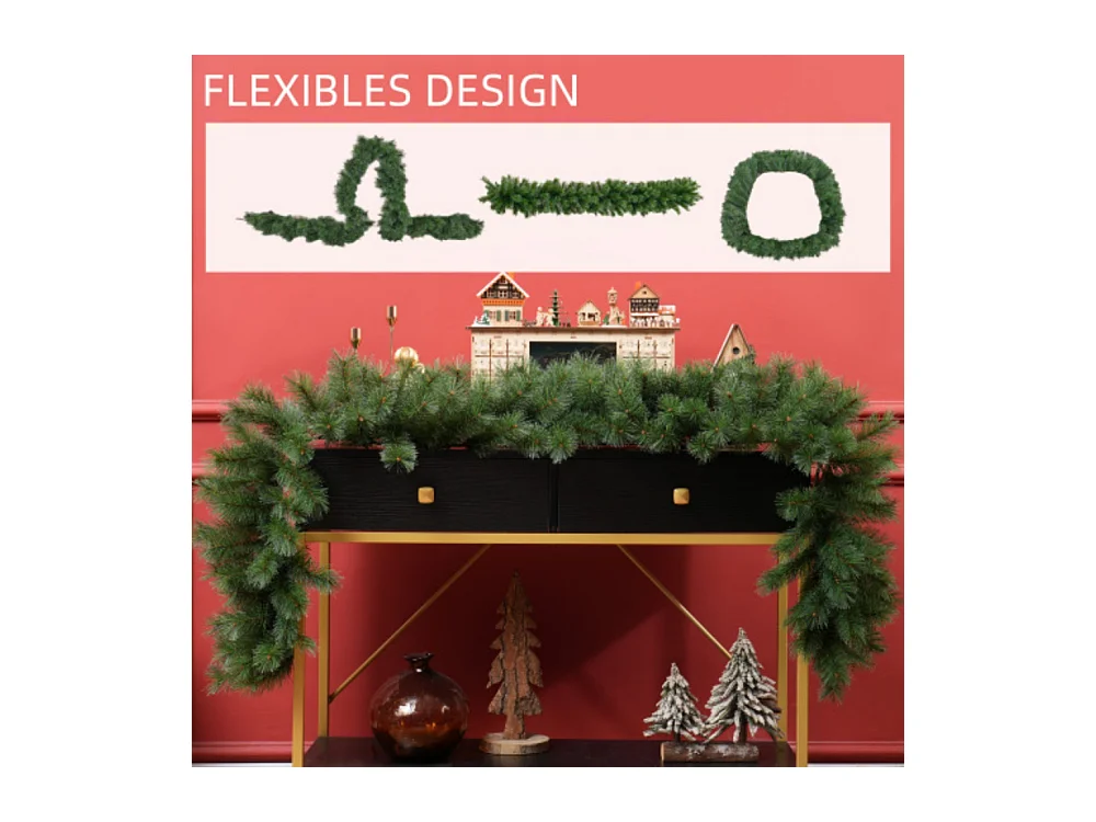 Künstliche Weihnachtsgirlande, Tannenbaumgirlande für Treppen & Kamin, festliche in Grün 1,8 m