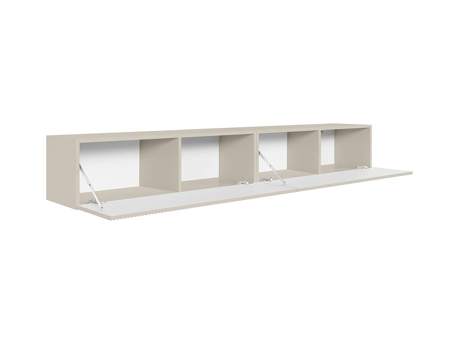 TV-Lowboard hängend – mit geriffelten Fronten – 200 cm – greige – VELDIO