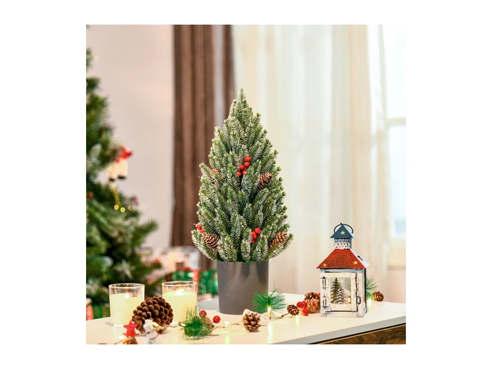 Künstlicher Weihnachtsbaum Tisch-Christbaum Äste schneebedecktes Design,Christbaum künstlicher Weihnachtsbaum Ø27 x 47 cm