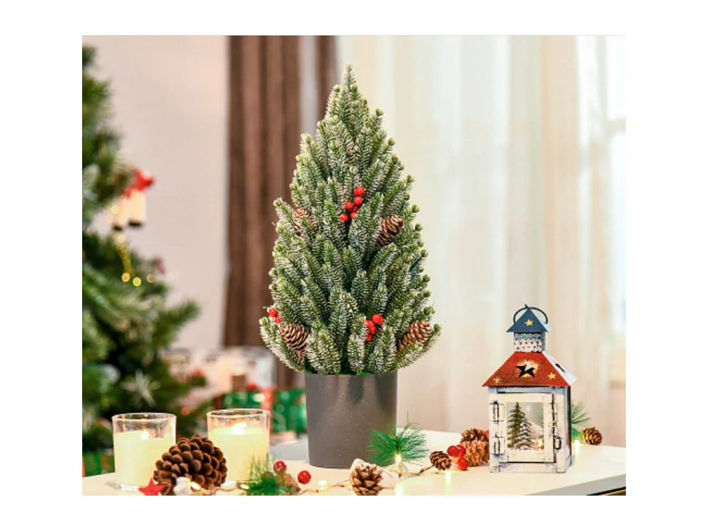 Künstlicher Weihnachtsbaum Tisch-Christbaum Äste schneebedecktes Design,Christbaum künstlicher Weihnachtsbaum Ø27 x 47 cm