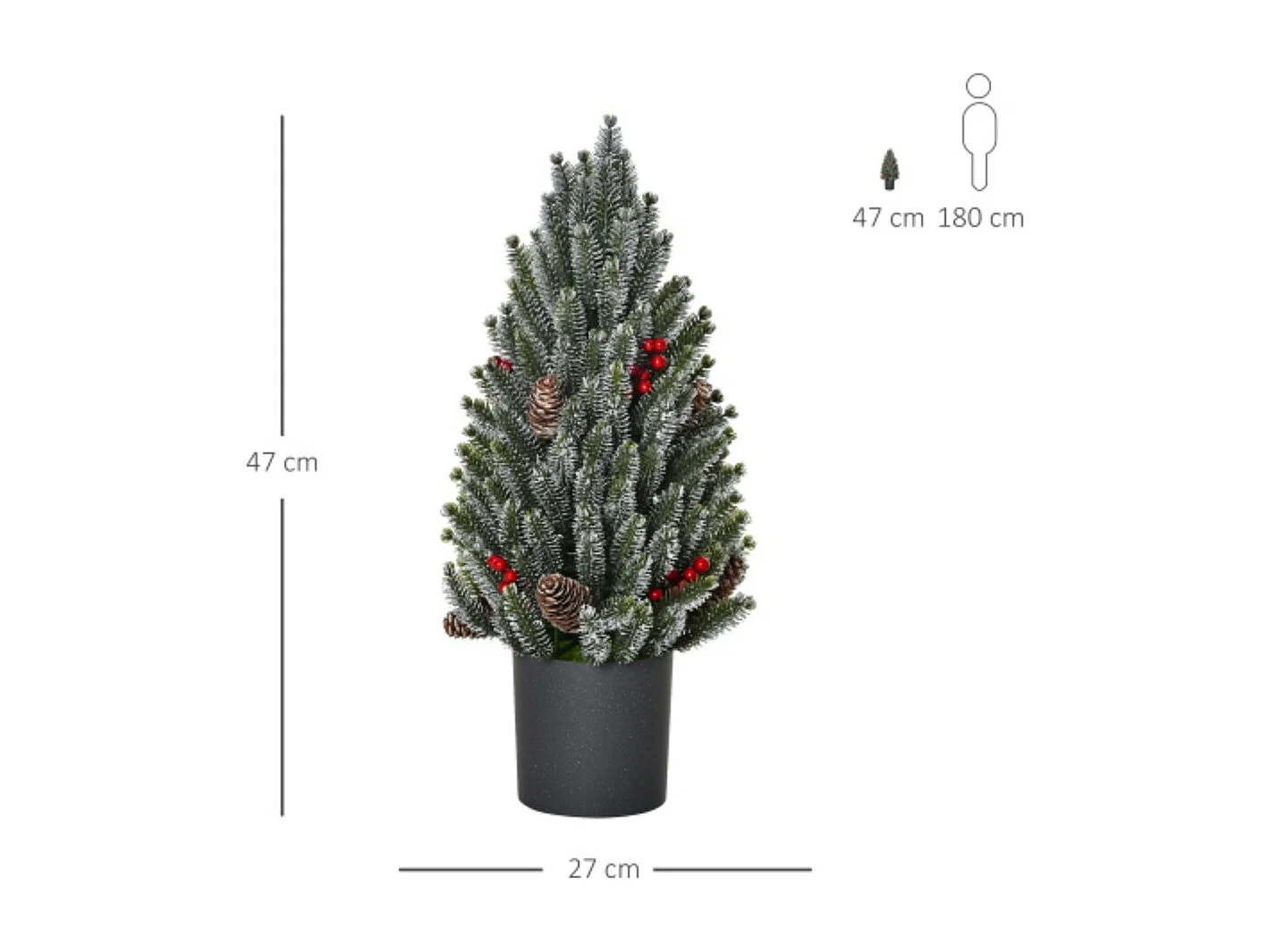 Künstlicher Weihnachtsbaum Tisch-Christbaum Äste schneebedecktes Design,Christbaum künstlicher Weihnachtsbaum Ø27 x 47 cm