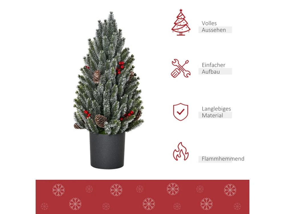 Künstlicher Weihnachtsbaum Tisch-Christbaum Äste schneebedecktes Design,Christbaum künstlicher Weihnachtsbaum Ø27 x 47 cm