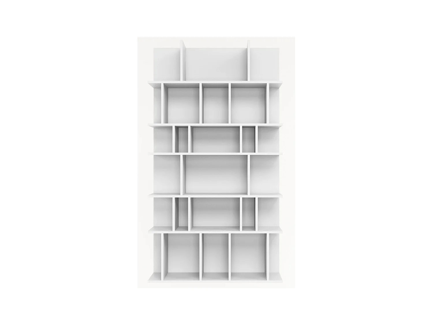 Étagère murale et autoportante – compartiments asymétriques – blanc – 180 × 50 cm – BEMMI