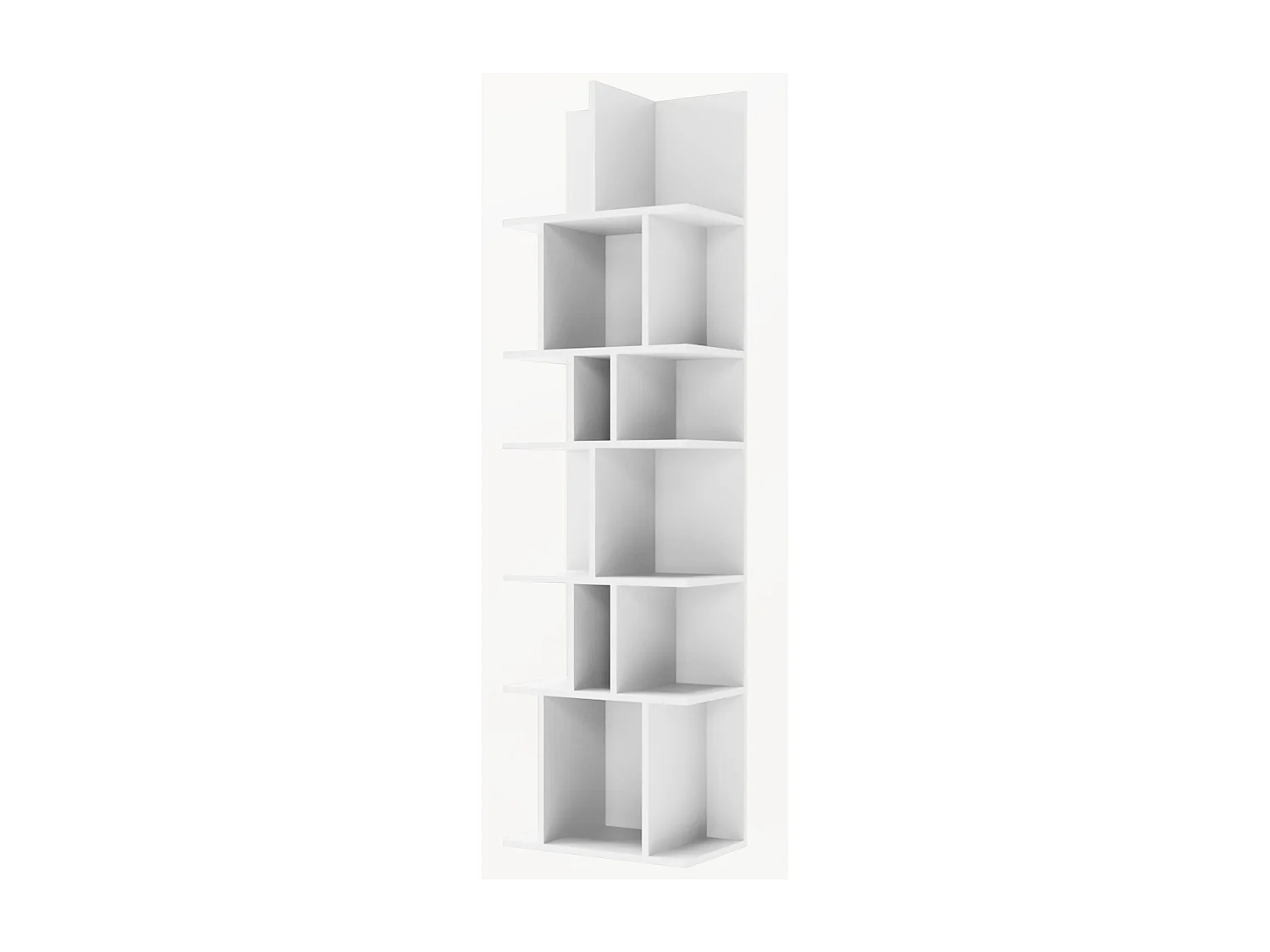 Étagère murale et autoportante – compartiments asymétriques – blanc – 180 × 50 cm – BEMMI
