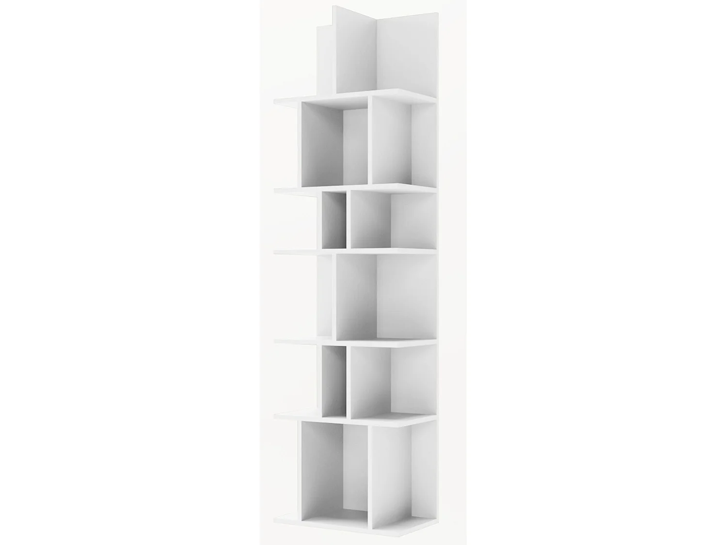 Étagère murale et autoportante – compartiments asymétriques – blanc – 180 × 50 cm – BEMMI