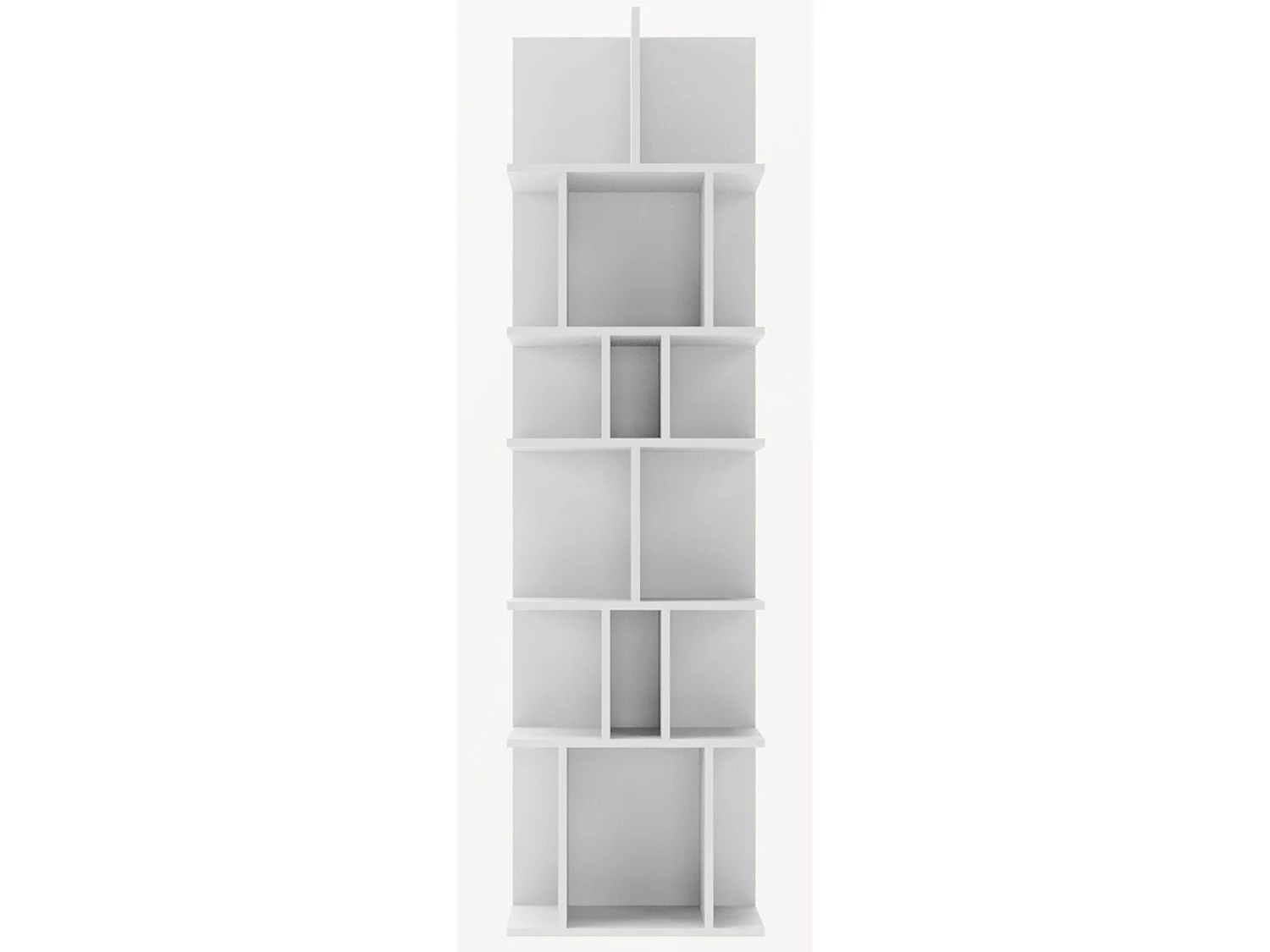 Étagère murale et autoportante – compartiments asymétriques – blanc – 180 × 50 cm – BEMMI