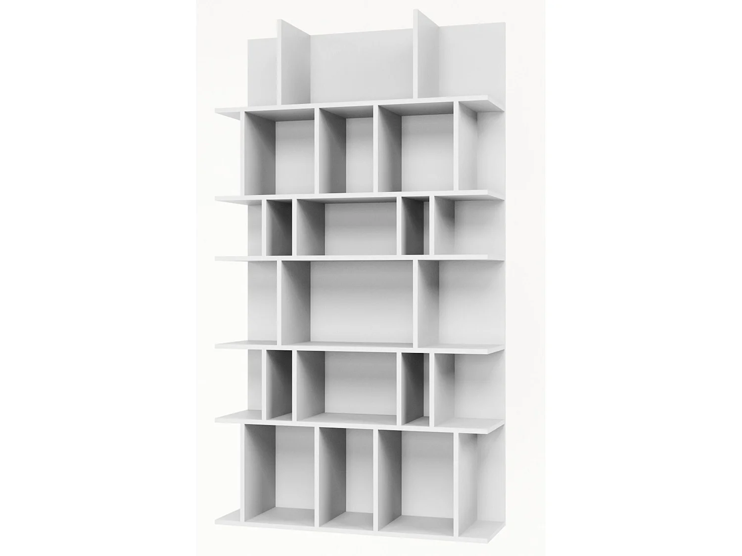 Étagère murale et autoportante – compartiments asymétriques – blanc – 180 × 50 cm – BEMMI