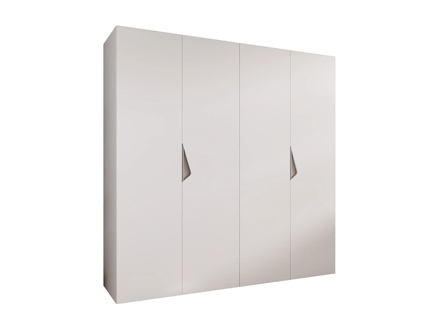 Armoire à portes battantes Sandi 1 200 / 202 / 52 (Blanc + poignées: Cachemire)