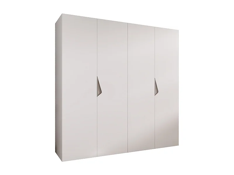 Armoire à portes battantes Sandi 1 200 / 202 / 52 (Blanc + poignées: Cachemire)